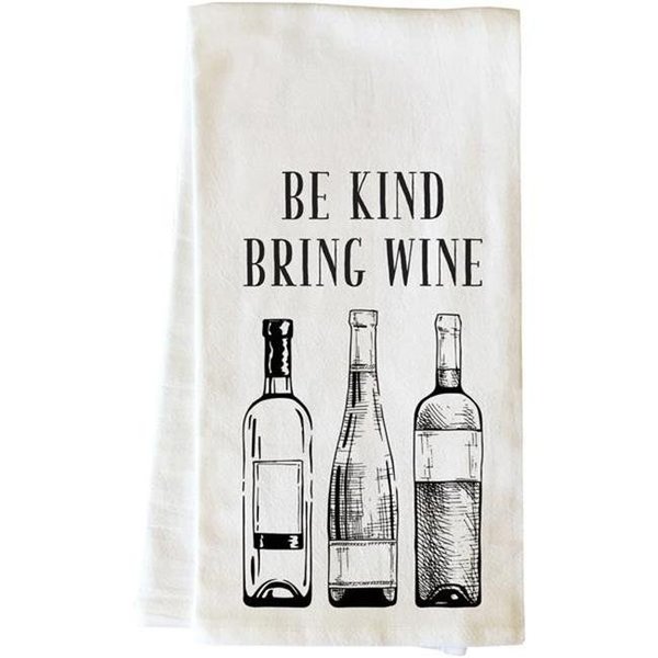 One Bella Casa One Bella Casa 82871TW Be Kind Bring Wine Tea Towel - Black 82871TW